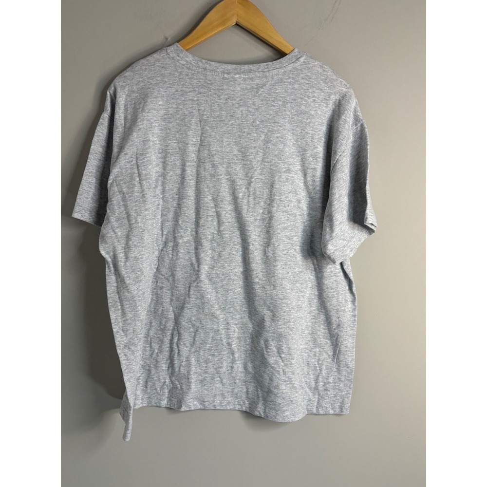 Disney Mickey‎ Mouse T-Shirt Womens XL Heather Grey Embroidered Butterfly Floral - Picture 5 of 5